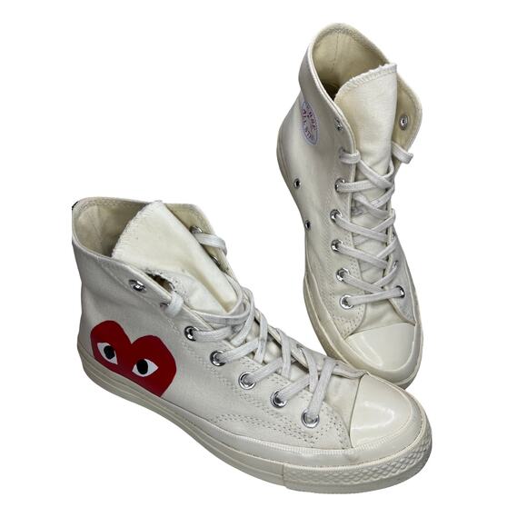 Comme des Garçons PLAY Red Heart Converse Chuck Taylor High Top Unisex M6/W8 - Picture 11 of 11